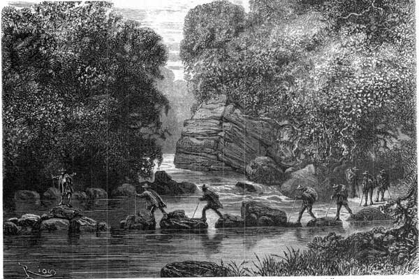 "THE EXAMINADOR AND THE COLONEL HOPPED VALIANTLY OVER THE MENDOZA."&mdash;P. 37.