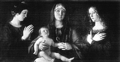MADONNA WITH THE MAGDALEN AND S. CATHERINE FROM THE
PAINTING BY GIOVANNI BELLINI
In the Accademia