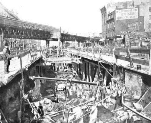 SUPPORTING ELEVATED RAILROAD BY EXTENSION GIRDER&mdash;64TH
STREET AND BROADWAY