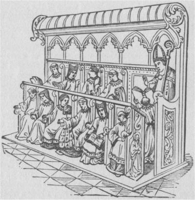 BISHOP AND CANONS.
From Richard II.'s "Book of Hours."