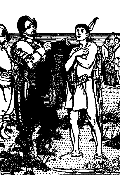 "Cortes flung about his shoulders his own cloak."&mdash;Page 146
