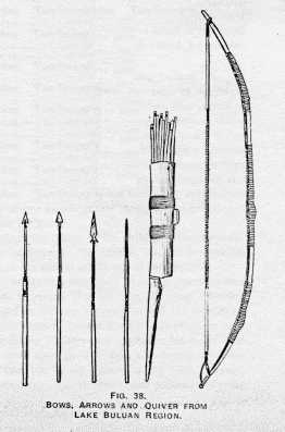 FIG. 38. BOWS, ARROWS AND QUIVER FROM
LAKE BUL�AN REGION.