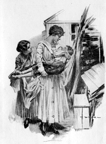 "It's a mighty big turkle," he faltered, and snuggled
closer.