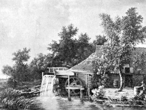 FIG. 84.&mdash;HOBBEMA. THE WATER-WHEEL. AMSTERDAM MUS.