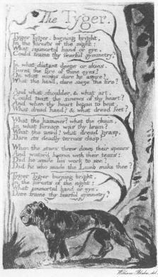 Image of Blake&rsquo;s original page of The Tyger