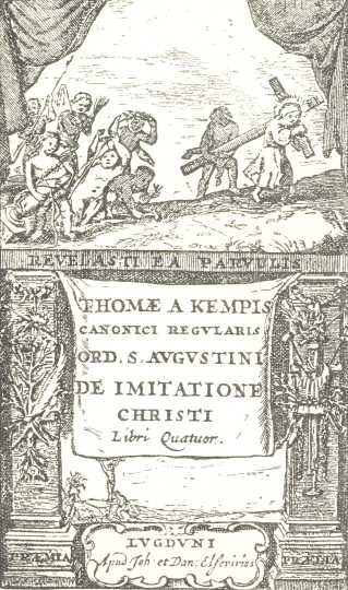 Elzevir title-page of the &lsquo;Imitation&rsquo; of Thomas
&agrave; Kempis
