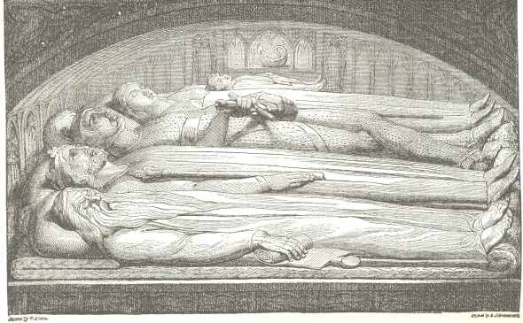 &ldquo;Counsellor, King, Warrior, Mother and Child, in the
Tomb.&rdquo;  From Blair&rsquo;s &ldquo;Grave,&rdquo; 1808.
Designed by William Blake; facsimiled on wood from the engraving
by Louis Schiavonetti