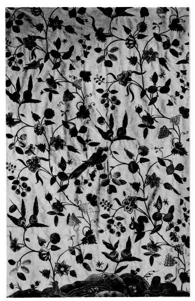 Plate VII.&mdash;An Embroidered XVIIth or XVIIIth Century
Wool-work Curtain.