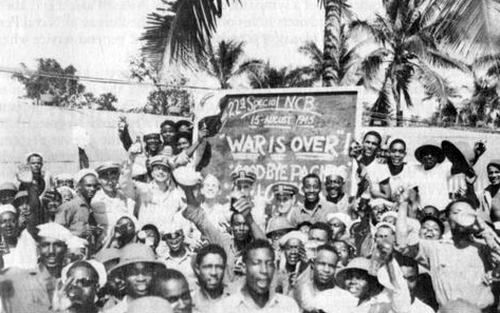 The 22d Special Construction Battalion Celebrates V-J
Day