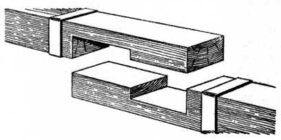 Fig. 219.&mdash;Example of Tabled Joint with Straps.