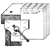 Fig. 283.&mdash;Cutting several Dovetails at once.