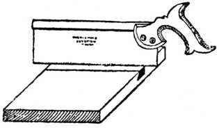 Fig. 316.&mdash;Cutting the Saw Kerf.