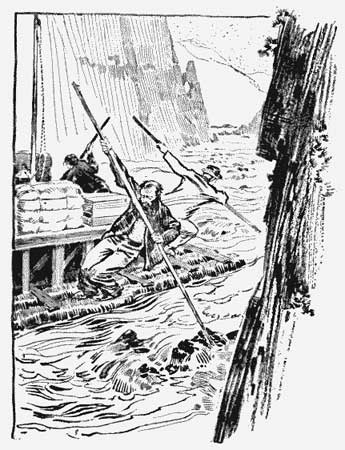 THE CURRENT WAS NOT ONLY VERY SWIFT, BUT THE CHANNEL WAS
FILLED WITH ROCKS.