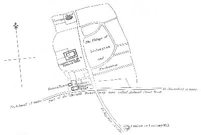 Plan of the site of the "Heaven Walls" at Litlington,
near Royston, Cambridgeshire (reprinted from "Arch&aelig;ologia").