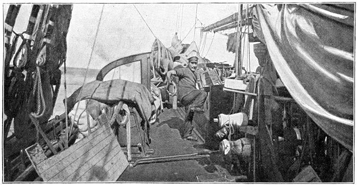 Op het dek van de Gj&ouml;a.