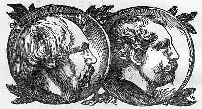MEDALLION OF EDMOND AND JULES DE GONCOURT.

From an engraving by Bracquemond, 1875.