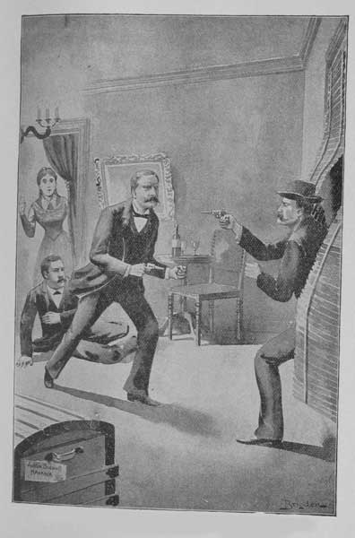 "I FIRED POINT BLANK, AND DOWN HE WENT AS IF FELLED BY
LIGHTNING."&mdash;Page 334.