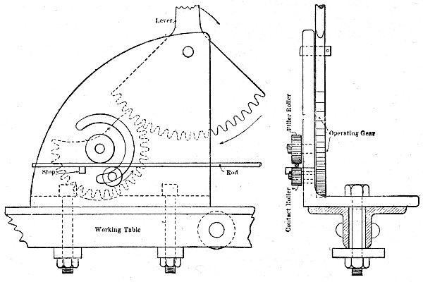 Fig. 212.&mdash;Device for Bending Reinforcing Rods.