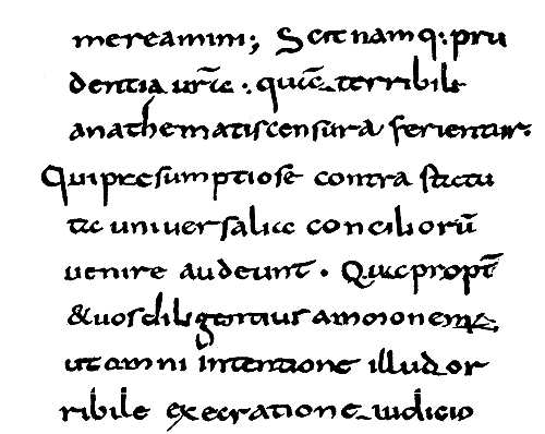 An Example of the Style of Writing used in the Books of
Charlemagne's Time