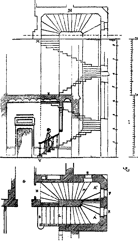 Fig. 39&mdash;Le trac� du grand escalier.