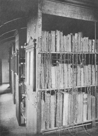 Fig. 73. Part of a bookcase in the Chapter Library, Hereford.