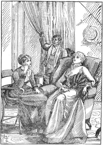 "Pale and weak, she sits in the
great easy chair."&mdash;page 108.