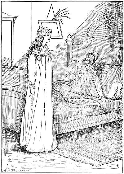 "Near the bed, almost within reach of her hand, stood Madeline Payne,
all swathed in white!"&mdash;page 252.