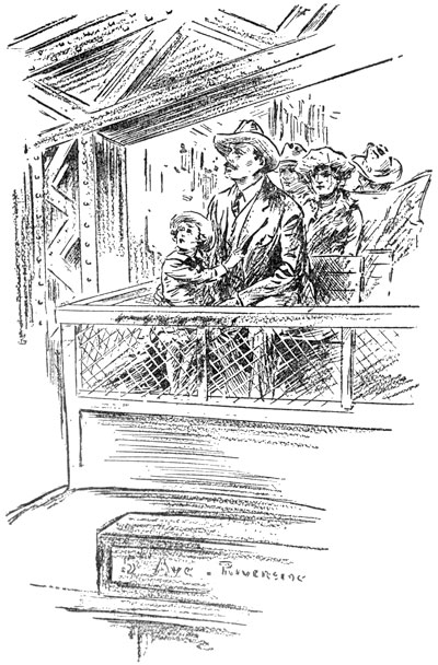 "Sunny Boy was just the least little bit afraid when
they went under the elevator tracks"