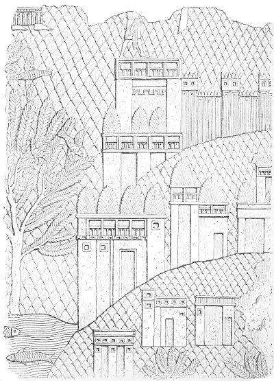 Fig. 76.&mdash;View of a palace; from Layard.