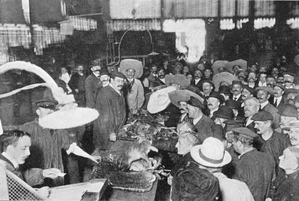 KEEN MORNING BUYERS

In the Game Section of the Paris Halles Centrales.