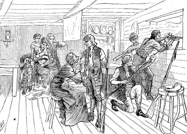 THE DEFENSE OF THE CABIN&mdash;Drawn by A.&nbsp;B. Shults.