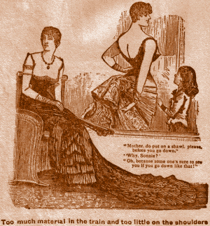 Too much material in the train and too little on
the shoulders.