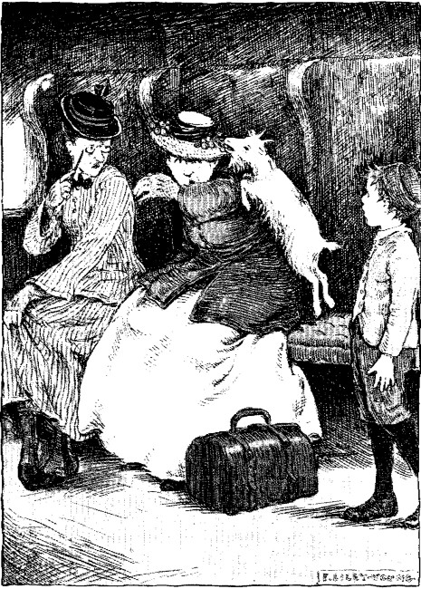 The beautiful red cherries crackled in Billy-goat's
mouth.&mdash;Page 236.