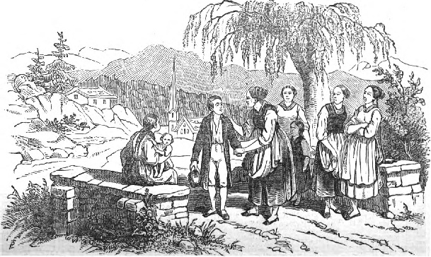 People walked up to him and took him by the
hand.