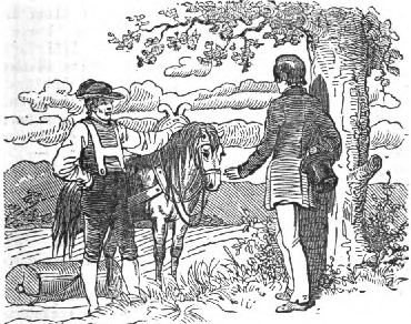 He drove his horse to the end of the field,
where he halted.