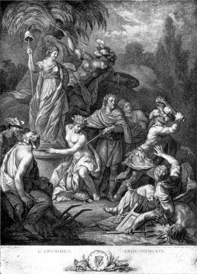 AMERICA SET FREE BY FRANKLIN
(From a French engraving)