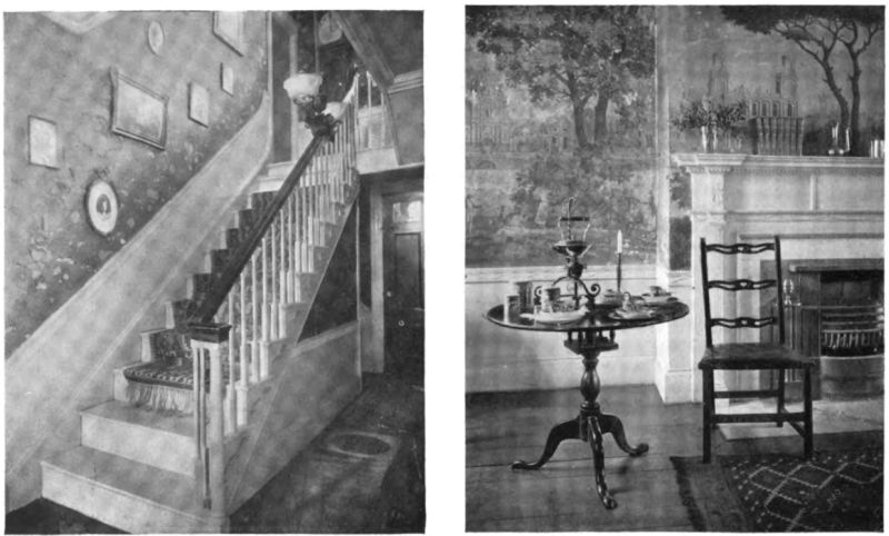 Plate III.&mdash;Hallway, Oliver House; Living Room, Oliver House.