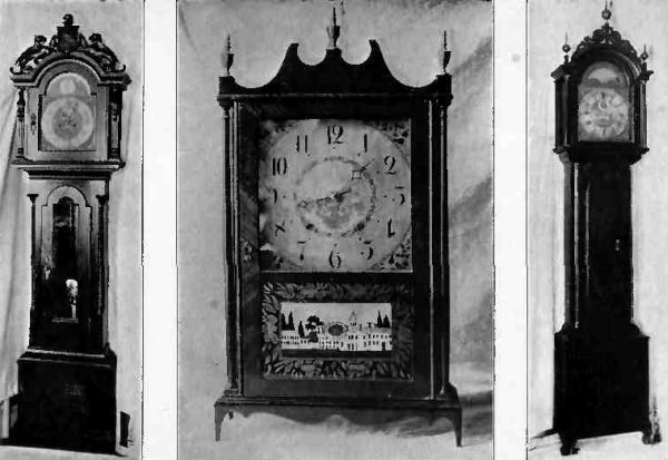 Plate XLVIII.&mdash;General Stephen Abbot Clock; Terry Shelf Clock, 1824; English Clock, with Ball ornamentation.