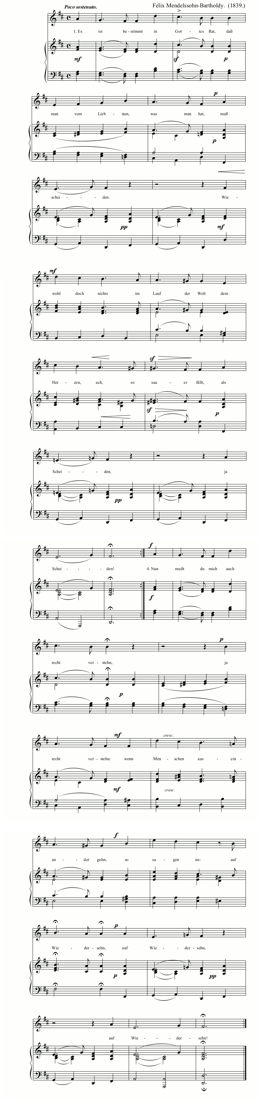 Musik f�r Es ist bestimmt in Gottes Rat.