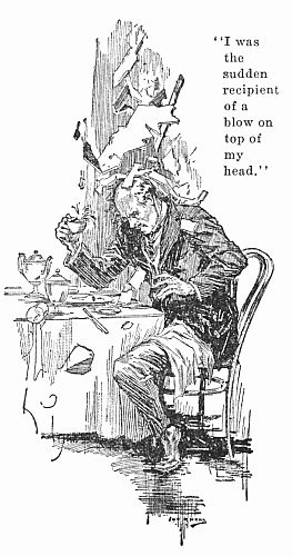 "I was the sudden recipient of a blow on
top of my head."