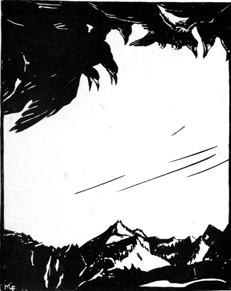 SUDDENLY A LARGE FLOCK OF BIRDS, LOOKING LIKE GREAT
BLACK CLOUDS, CAME FLYING FROM THE BLUE HILLS