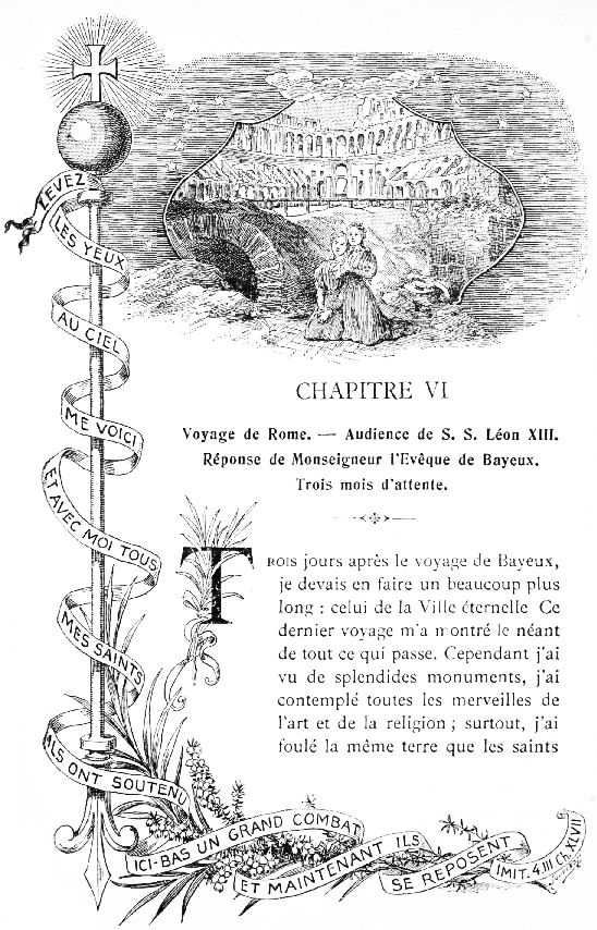 LEVEZ LES YEUX AU CIEL ME VOICI ET AVEC MOI TOUS MES
SAINTS ILS ONT SOUTENU ICI-BAS UN GRAND COMBAT ET MAINTENANT ILS SE
REPOSENT IMIT. 4. III. Ch. XLVII