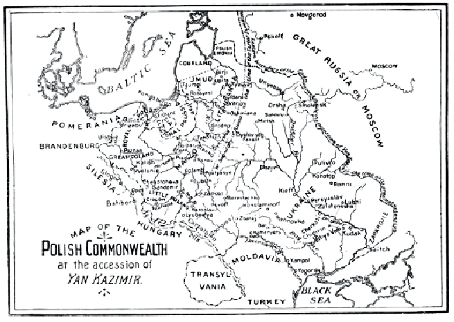 Map of the Polish Commonwealth at the
accession of Yan Kazimir