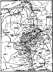 FLANDERS SECTOR OF THE GREAT BATTLE OF PICARDY. THE CHAIN
LINE SHOWS BATTLEFRONT, MARCH 21, 1918. SHADED SPACE INDICATES GERMAN
GAINS UP TO APRIL 17.