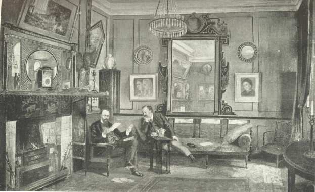 &lsquo;The Green Dining Room,&rsquo; 16 Cheyne Walk.  (From a
Painting by Dunn, at &lsquo;The Pines.&rsquo;)