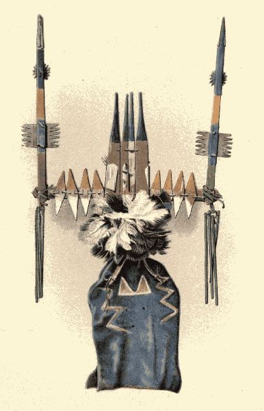 Plate V.
APACHE MEDICINE HAT USED IN GHOST DANCE.