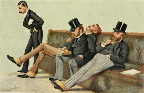 LORD RANDOLPH CHURCHILL SIR HENRY WOLFF MR. BALFOUR. MR. GORST.

THE FOURTH PARTY.

Reproduced from Leslie Ward’s Cartoon, December 1st, 1880, by
permission of the proprietors of "Vanity Fair."