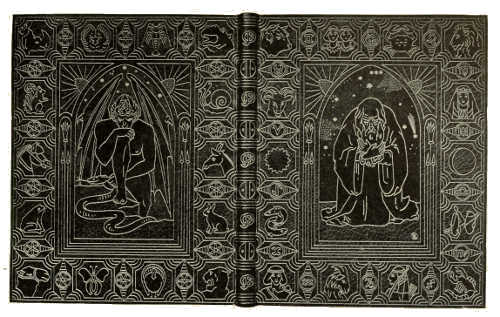 BOOKBINDING IN PURPLE LEVANT MOROCCO, WITH INLAY AND
GOLD TOOLING. DESIGNED BY E. SPARKES EXECUTED BY J. GREEN (OXFORD
UNIVERSITY PRESS)