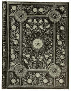 BOOKBINDING IN BROWN LEVANT MOROCCO, WITH INLAY AND GOLD
TOOLING BY F. SANGORSKI AND G. SUTCLIFFE