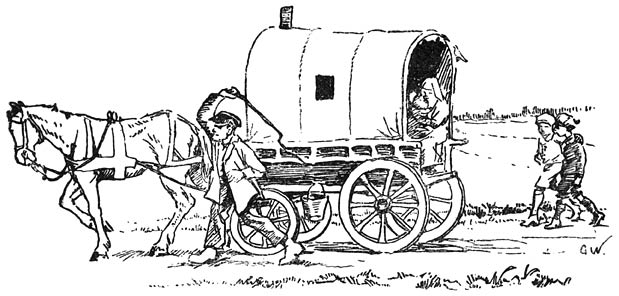 Bij de kar liep &rsquo;n havelooze kerel.